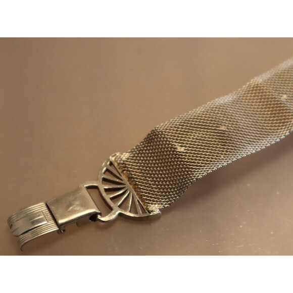 Victorian Revival Mesh Pearl Bracelet Vintage - Picture 4 of 4